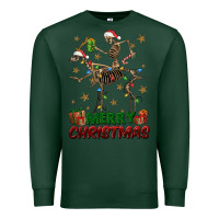 Sports Green merry christmas deer skeleton Premium Sweatshirt - FaDigitalArtStudio
