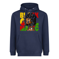 Navy black girl magic juneteenth Heavyweight Hoodie - HRA Design Shop