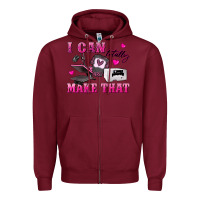 Burgundy i can totally make that Zipper Hoodie - texasbilliewilder