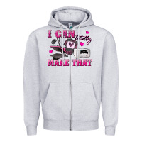 Heather Grey i can totally make that Zipper Hoodie - texasbilliewilder