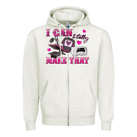 Oatmeal Heather i can totally make that Zipper Hoodie - texasbilliewilder