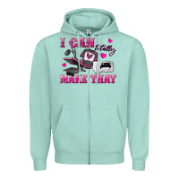 Seafoam i can totally make that Zipper Hoodie - texasbilliewilder