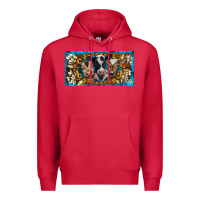 Cardinal western cow turquoise’s white flowers license plate template Premium Hoodie - BarkalooDesign