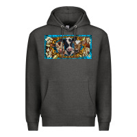 Charcoal Heather western cow turquoise’s white flowers license plate template Premium Hoodie - BarkalooDesign