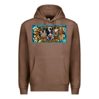 Chestnut western cow turquoise’s white flowers license plate template Premium Hoodie - BarkalooDesign