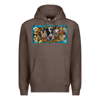 Coffee western cow turquoise’s white flowers license plate template Premium Hoodie - BarkalooDesign