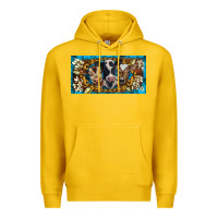Lemon western cow turquoise’s white flowers license plate template Premium Hoodie - BarkalooDesign