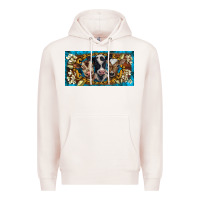 Pale Pink western cow turquoise’s white flowers license plate template Premium Hoodie - BarkalooDesign
