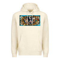 Sandshell western cow turquoise’s white flowers license plate template Premium Hoodie - BarkalooDesign