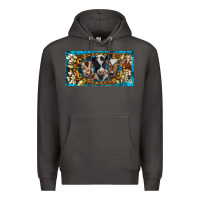 Smoke western cow turquoise’s white flowers license plate template Premium Hoodie - BarkalooDesign