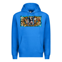 True Royal western cow turquoise’s white flowers license plate template Premium Hoodie - BarkalooDesign