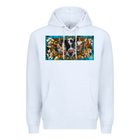 White western cow turquoise’s white flowers license plate template Premium Hoodie - BarkalooDesign