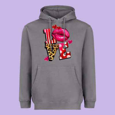 Love Lips Heavyweight Hoodie Designed By Fadigitalartstudio
