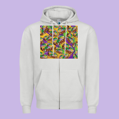 Zipper Hoodie Mardi gras king cake