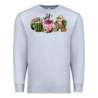 Heather Grey mexican day of the dead coffee cups Premium Sweatshirt - FaDigitalArtStudio