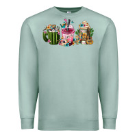 Seafoam mexican day of the dead coffee cups Premium Sweatshirt - FaDigitalArtStudio