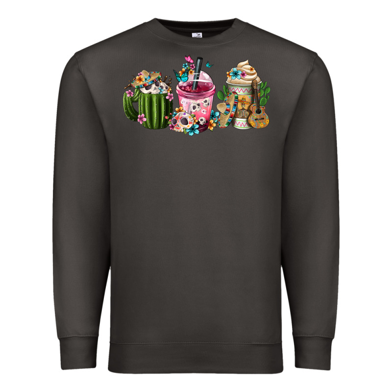 Mexican Day Of The Dead Coffee Cups Premium Sweatshirt by FaDigitalArtStudio | Teevron