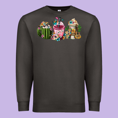 Mexican Day Of The Dead Coffee Cups Premium Sweatshirt Designed By Fadigitalartstudio