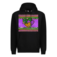 Black mardi gras hearts and fleur de lis Premium Hoodie - Jasminsmagicworld