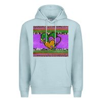 Blue Mist mardi gras hearts and fleur de lis Premium Hoodie - Jasminsmagicworld