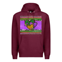 Burgundy mardi gras hearts and fleur de lis Premium Hoodie - Jasminsmagicworld