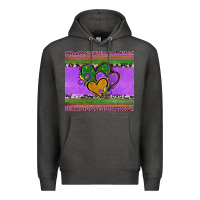 Charcoal Heather mardi gras hearts and fleur de lis Premium Hoodie - Jasminsmagicworld