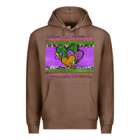 Chestnut mardi gras hearts and fleur de lis Premium Hoodie - Jasminsmagicworld