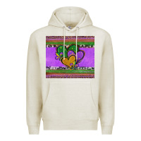 Oatmeal Heather mardi gras hearts and fleur de lis Premium Hoodie - Jasminsmagicworld
