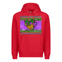 Red mardi gras hearts and fleur de lis Premium Hoodie - Jasminsmagicworld