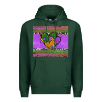Sports Green mardi gras hearts and fleur de lis Premium Hoodie - Jasminsmagicworld