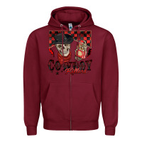 Burgundy cowboy killer Zipper Hoodie - Zillion Design Studio