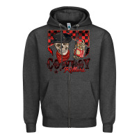 Charcoal Heather cowboy killer Zipper Hoodie - Zillion Design Studio