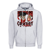 Heather Grey cowboy killer Zipper Hoodie - Zillion Design Studio