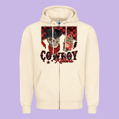Cowboy Killer Zipper Hoodie Designed By Zillion Design Studio