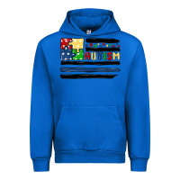 Cobalt autism usa flag Urban Hoodie - MaliasSmallBusiness