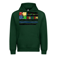Forest Green autism usa flag Urban Hoodie - MaliasSmallBusiness