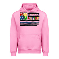 Fuchsia Pink autism usa flag Urban Hoodie - MaliasSmallBusiness