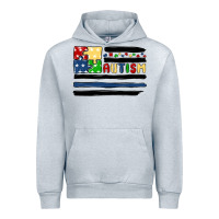 Heather Grey autism usa flag Urban Hoodie - MaliasSmallBusiness