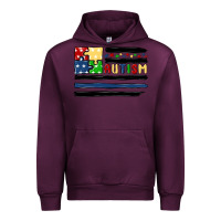 Mauve Wine autism usa flag Urban Hoodie - MaliasSmallBusiness