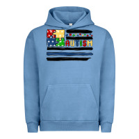 Pigment Pebble Blue autism usa flag Urban Hoodie - MaliasSmallBusiness