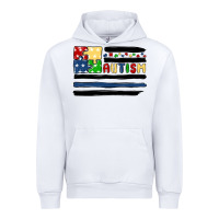 White autism usa flag Urban Hoodie - MaliasSmallBusiness