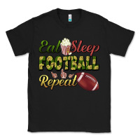 Black eat sleep football repeat Classic Tee - BundleAndBundleShop