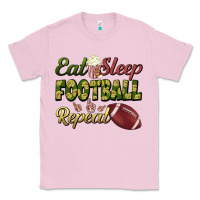 Bubblegum Pink eat sleep football repeat Classic Tee - BundleAndBundleShop