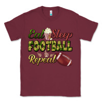 Burgundy eat sleep football repeat Classic Tee - BundleAndBundleShop