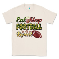 Natural eat sleep football repeat Classic Tee - BundleAndBundleShop