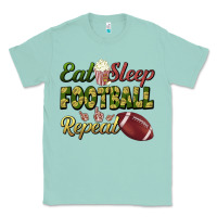 Seafoam eat sleep football repeat Classic Tee - BundleAndBundleShop