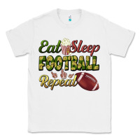 White eat sleep football repeat Classic Tee - BundleAndBundleShop