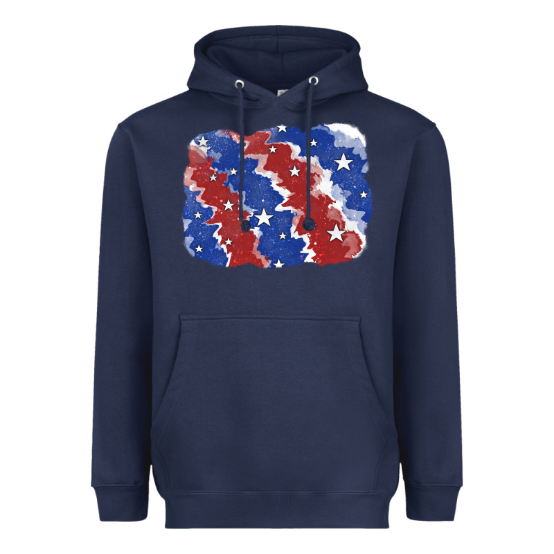 Patriotic Tie Dye Background Heavyweight Hoodie by CowGirlArtShop | Teevron