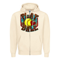 Sandshell play ball softball Zipper Hoodie - texasbilliewilder