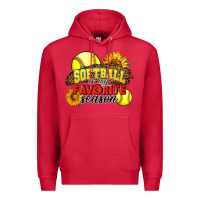 Cardinal Softball Is My Favorite Season Premium Hoodie - LillyAllenDesigns